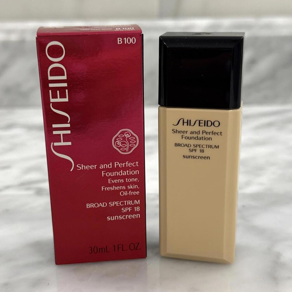 Shiseido Sheer and Perfect Foundation SPF 18 - B100 Very Deep Beige - 1.0 oz.